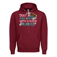 Burgundy just a good mom with a hood playlist Zipper Hoodie - MaliasSmallBusiness