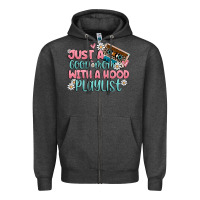 Charcoal Heather just a good mom with a hood playlist Zipper Hoodie - MaliasSmallBusiness