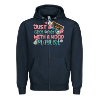 Navy just a good mom with a hood playlist Zipper Hoodie - MaliasSmallBusiness