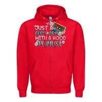 Red just a good mom with a hood playlist Zipper Hoodie - MaliasSmallBusiness