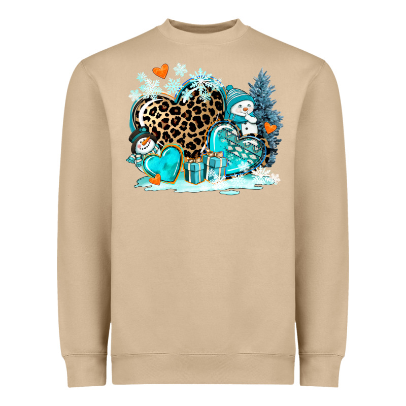 Winter Hearts With Snowmans Heavyweight Sweatshirt by AdoDesignShop | Teevron