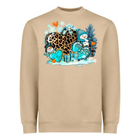 Mushroom winter hearts with snowmans Heavyweight Sweatshirt - AdoDesignShop