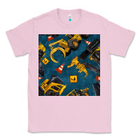 Bubblegum Pink construction vehicles seamless pattern Classic Tee - BundleAndBundleShop