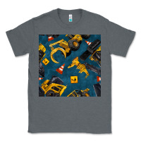 Charcoal Heather construction vehicles seamless pattern Classic Tee - BundleAndBundleShop