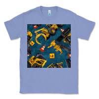 Colony Blue construction vehicles seamless pattern Classic Tee - BundleAndBundleShop