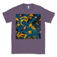 Lavender construction vehicles seamless pattern Classic Tee - BundleAndBundleShop