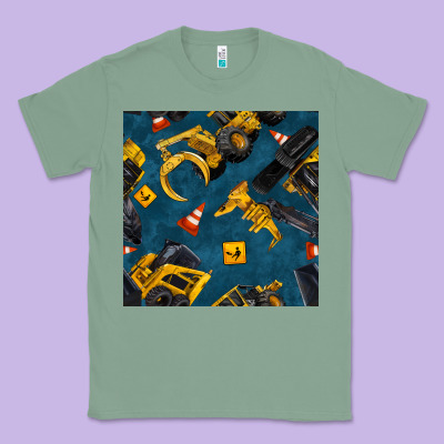 Construction Vehicles Seamless Pattern Classic Tee Designed By Bundleandbundleshop