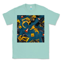 Seafoam construction vehicles seamless pattern Classic Tee - BundleAndBundleShop