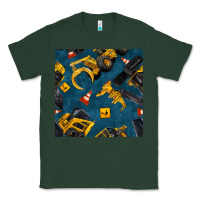 Sports Green construction vehicles seamless pattern Classic Tee - BundleAndBundleShop