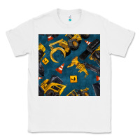 White construction vehicles seamless pattern Classic Tee - BundleAndBundleShop