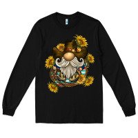 Black cowboy gnome sunflower rope Long Sleeve Tee - BarkalooDesign