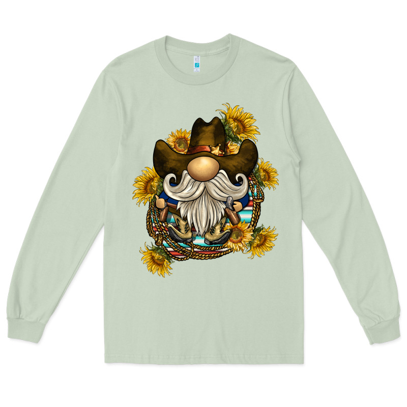 Cowboy Gnome Sunflower Rope Long Sleeve Tee by BarkalooDesign | Teevron