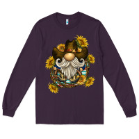 Plum cowboy gnome sunflower rope Long Sleeve Tee - BarkalooDesign