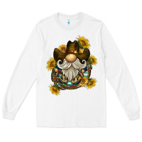 White cowboy gnome sunflower rope Long Sleeve Tee - BarkalooDesign
