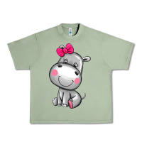 Oil Green cute hippopotamus Urban Heavy Tee - AdoDesignShop