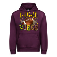 Mauve Wine Football vibes yellow and green team color Urban Hoodie - HowdyJamesFarm