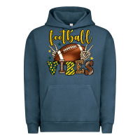 Pigment Midnight Navy Football vibes yellow and green team color Urban Hoodie - HowdyJamesFarm