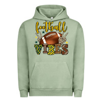 Pigment Oil Green Football vibes yellow and green team color Urban Hoodie - HowdyJamesFarm