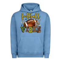 Pigment Pebble Blue Football vibes yellow and green team color Urban Hoodie - HowdyJamesFarm