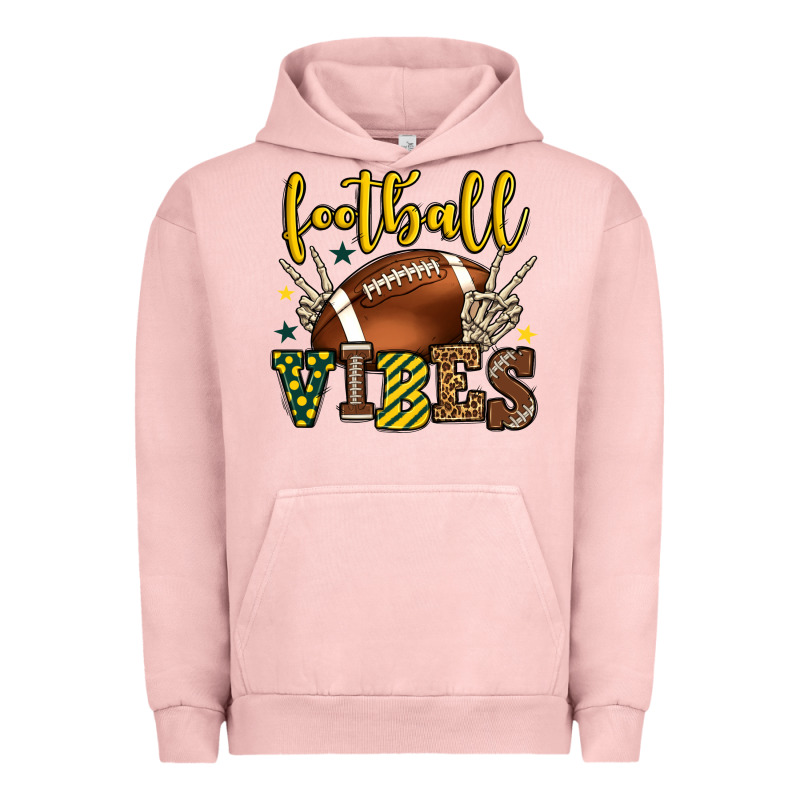 Football Vibes Yellow And Green Team Color Urban Hoodie by HowdyJamesFarm | Teevron