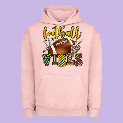 Football Vibes Yellow And Green Team Color Urban Hoodie Designed By Howdyjamesfarm