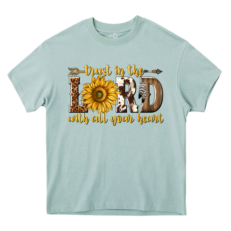 Trust In The Lord With All Your Heart Heavy Core Tee by texasbilliewilder | Teevron