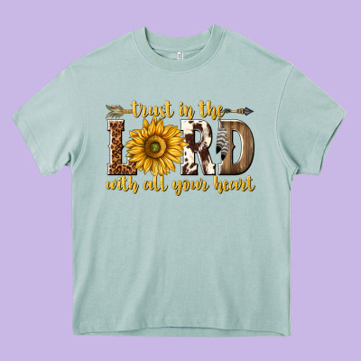 Trust In The Lord With All Your Heart Heavy Core Tee Designed By Texasbilliewilder