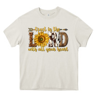 Cream Trust in the lord with all your heart Heavy Core Tee - texasbilliewilder