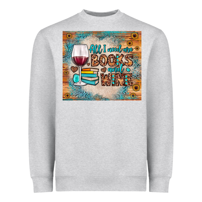 All I Need Are Books And Wine Heavyweight Sweatshirt by JahusDesignShop | Teevron