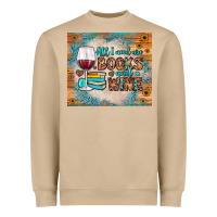 Mushroom all i need are books and wine Heavyweight Sweatshirt - JahusDesignShop