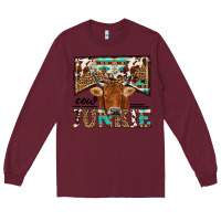 Burgundy cow junkie Long Sleeve Tee - NancyCooperArtShop