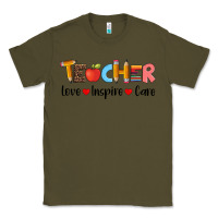 Army Green teacher love inspıre care wıth  and pen Classic Tee - Artiststas