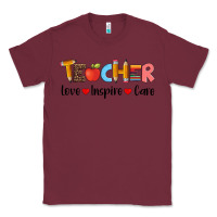 Burgundy teacher love inspıre care wıth  and pen Classic Tee - Artiststas