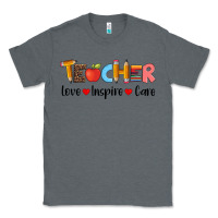 Charcoal Heather teacher love inspıre care wıth  and pen Classic Tee - Artiststas