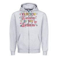 Heather Grey staying delulu is the solulu Zipper Hoodie - MaliasSmallBusiness