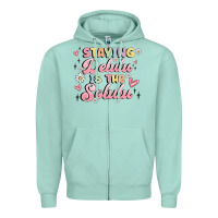 Seafoam staying delulu is the solulu Zipper Hoodie - MaliasSmallBusiness