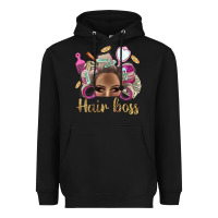 Black Hair Boss Afro Messy Bun With Money Bbs Heavyweight Hoodie - BundleAndBundleShop