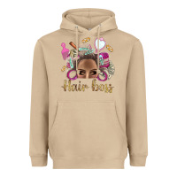 Mushroom Hair Boss Afro Messy Bun With Money Bbs Heavyweight Hoodie - BundleAndBundleShop