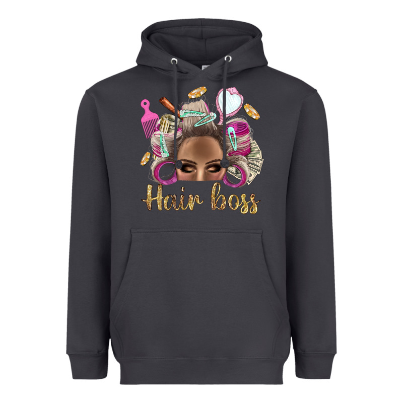 Hair Boss Afro Messy Bun With Money Bbs Heavyweight Hoodie by BundleAndBundleShop | Teevron