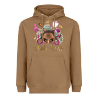 Toasted Coconut Hair Boss Afro Messy Bun With Money Bbs Heavyweight Hoodie - BundleAndBundleShop