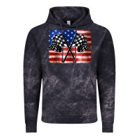 Cloud Black American Racing Flag Vintage Hoodie - JahusDesignShop