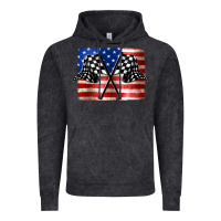 Vintage Black American Racing Flag Vintage Hoodie - JahusDesignShop