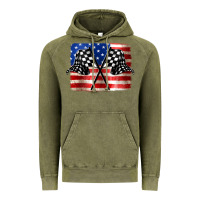 Vintage Olive American Racing Flag Vintage Hoodie - JahusDesignShop