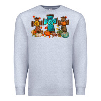 Heather Grey fall tree cross Premium Sweatshirt - BundleAndBundleShop