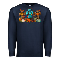 Navy fall tree cross Premium Sweatshirt - BundleAndBundleShop
