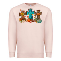 Pale Pink fall tree cross Premium Sweatshirt - BundleAndBundleShop