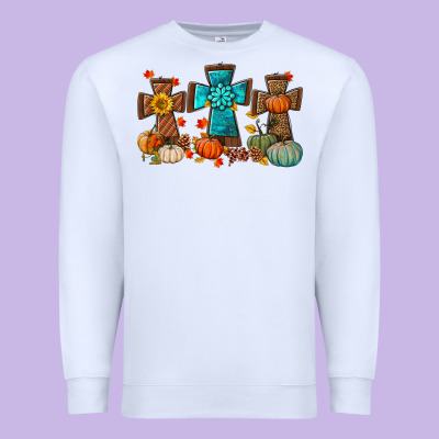 Fall Tree Cross Premium Sweatshirt Designed By Bundleandbundleshop