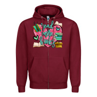 Burgundy read more books Zipper Hoodie - MaliasSmallBusiness