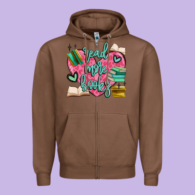 Read More Books Zipper Hoodie Designed By Maliassmallbusiness