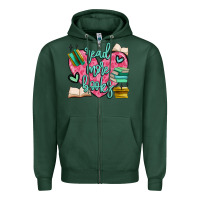 Sports Green read more books Zipper Hoodie - MaliasSmallBusiness